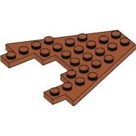 Lego deska (destička) 8x8 klín s výřezem, tmavě oranžová (4188122)